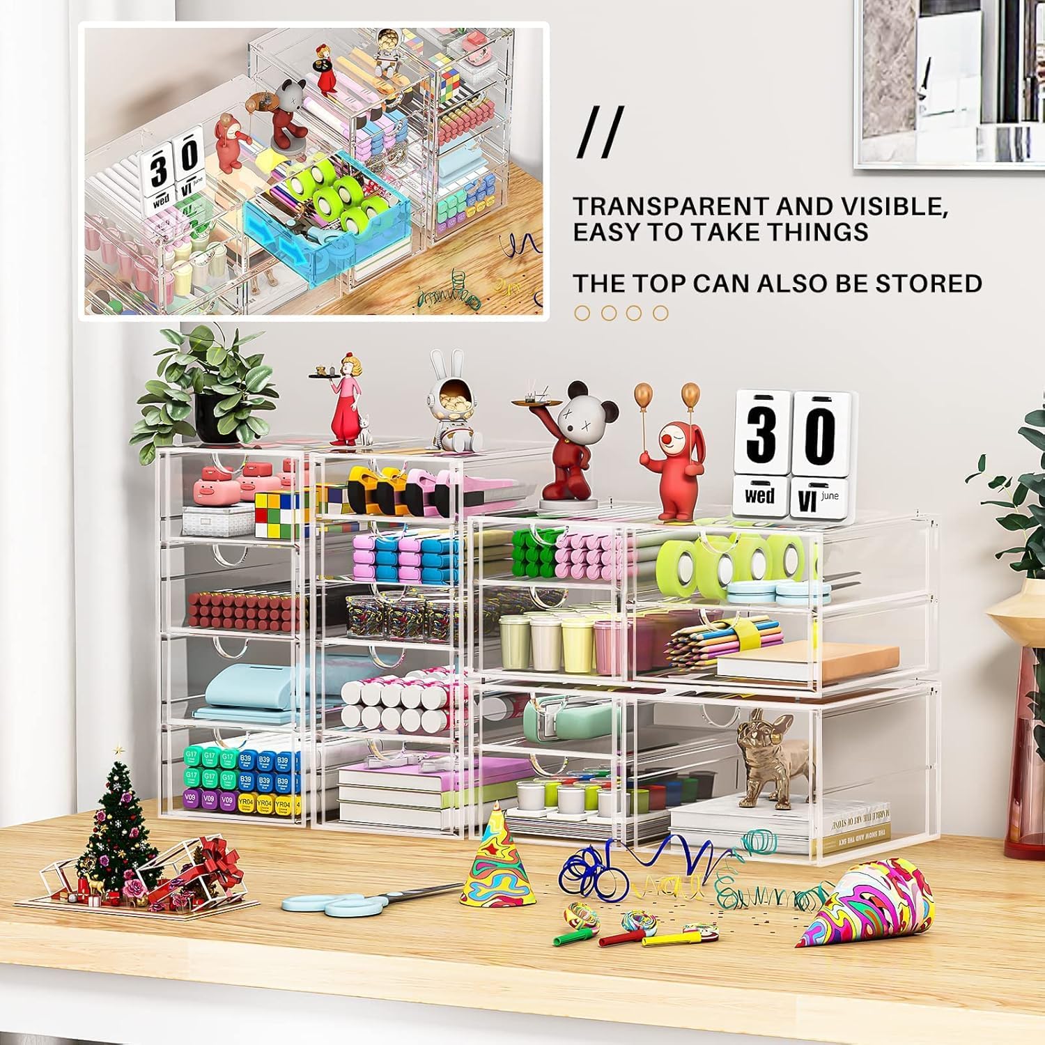 Thumbnail 5 de caktraie Makeup Organizer 16 Drawers