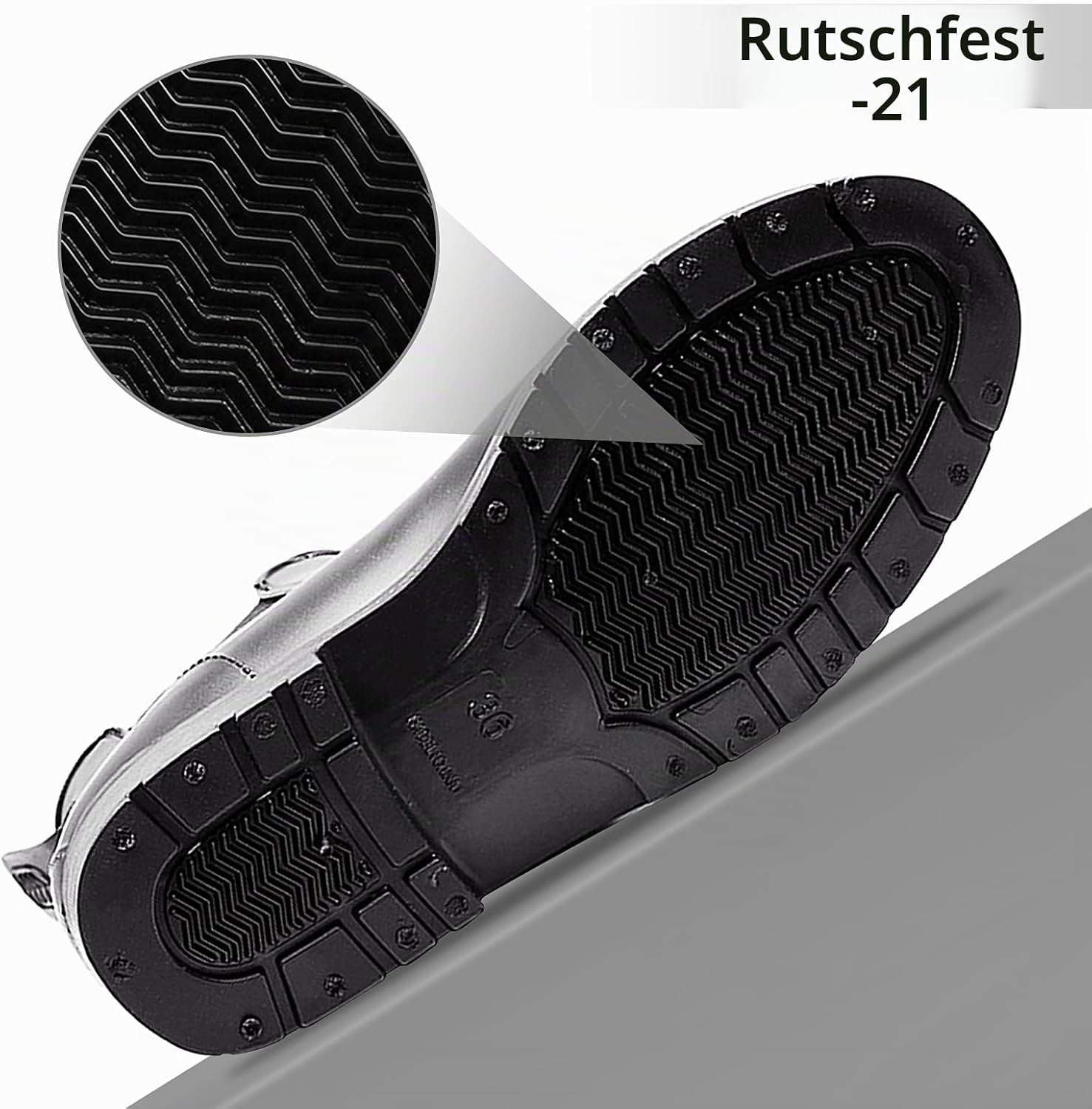 Detalle de Geweo Gummistiefel Chelsea – wasserdicht, winddicht und bequem, Heren/Damen in Schwarz, Braun, Grau, Rot, Pink, Weiß, Gr. 35–43