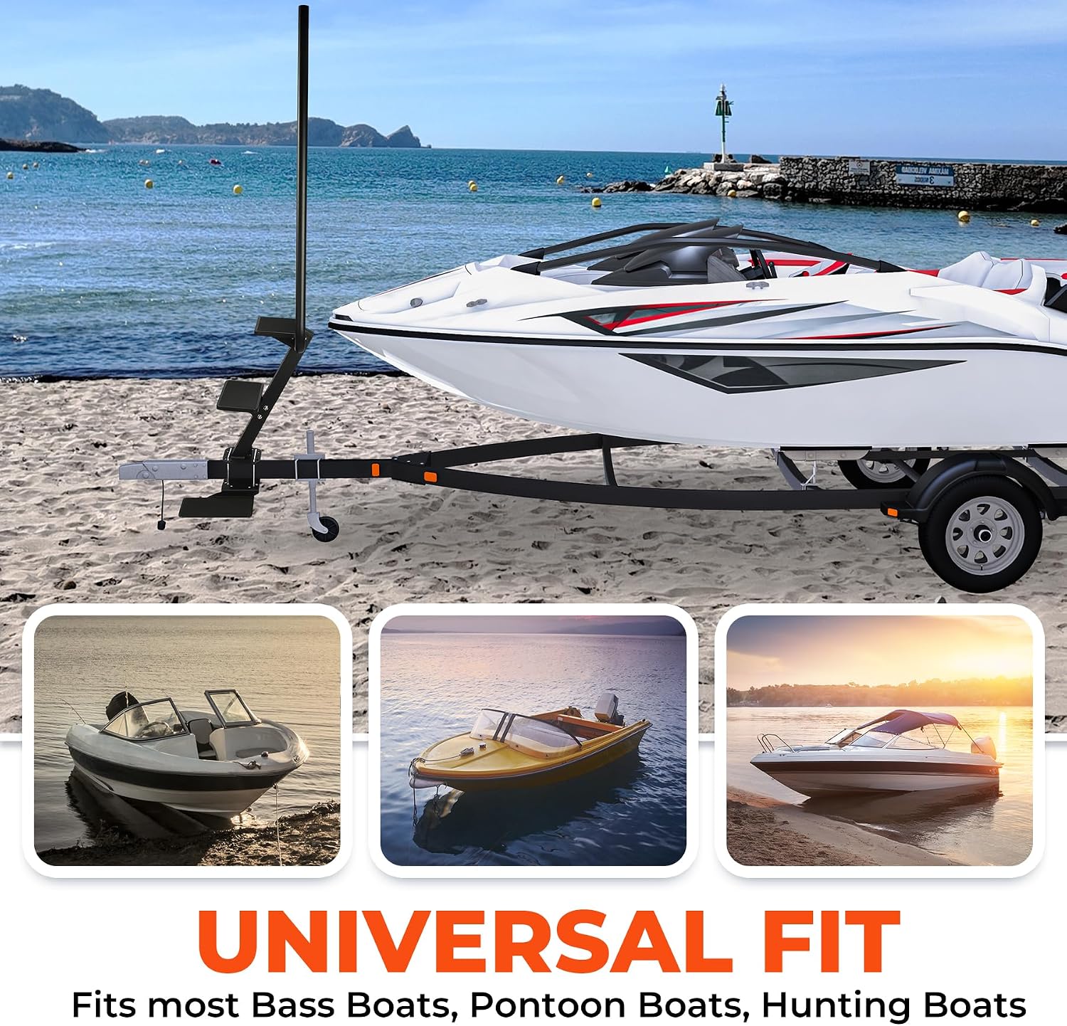Thumbnail 4 de 3-Step boat trailer steps with handle