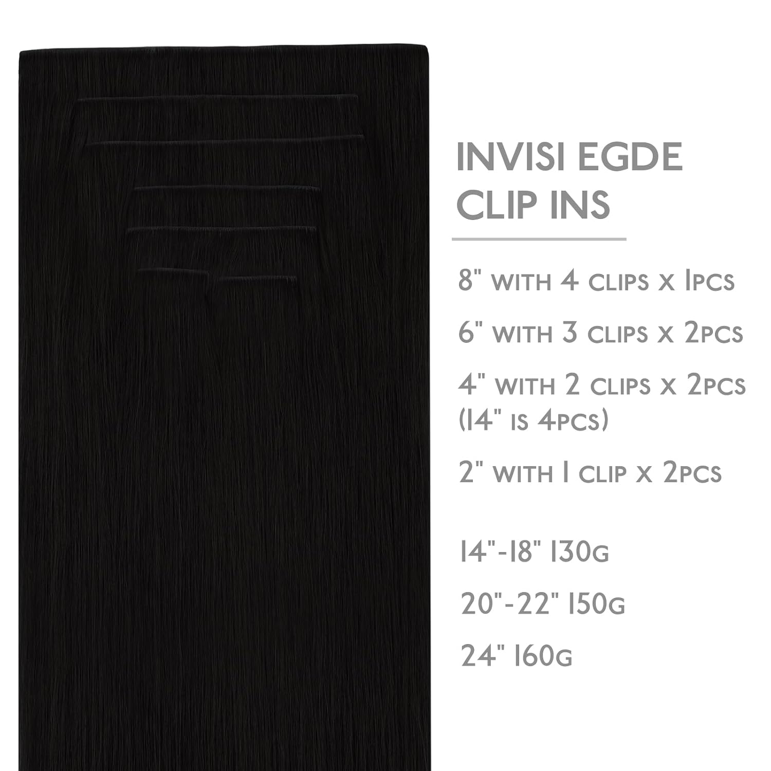 Thumbnail 1 de WENNALIFE Invisi Edge 14" 130g Clip-In Hair Extensions 💇♀