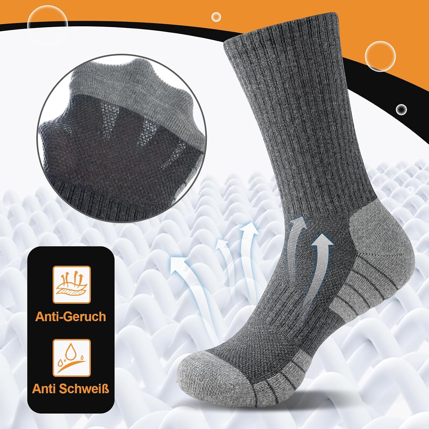 Detalle 2 de Niorasen Socken Wandersocken 6 Paar