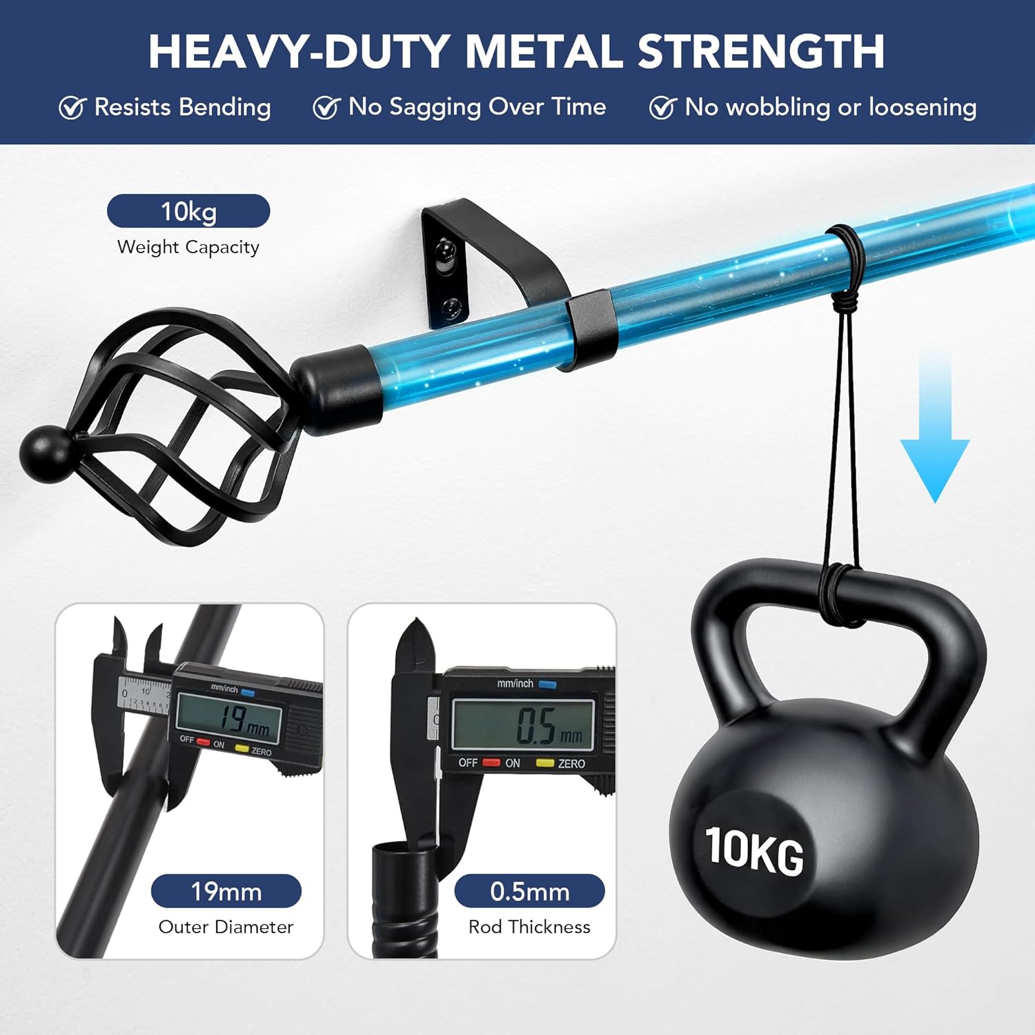 Thumbnail 2 de Deconovo Tringle à rideaux 76–175 cm 🪟