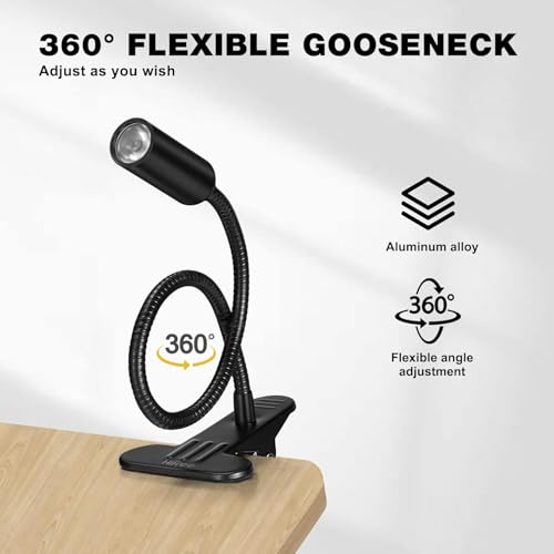 Thumbnail 4 de Hifree Lampada da Lettura con Clip in Alluminio – LED, braccio flessibile, memoria luminosità