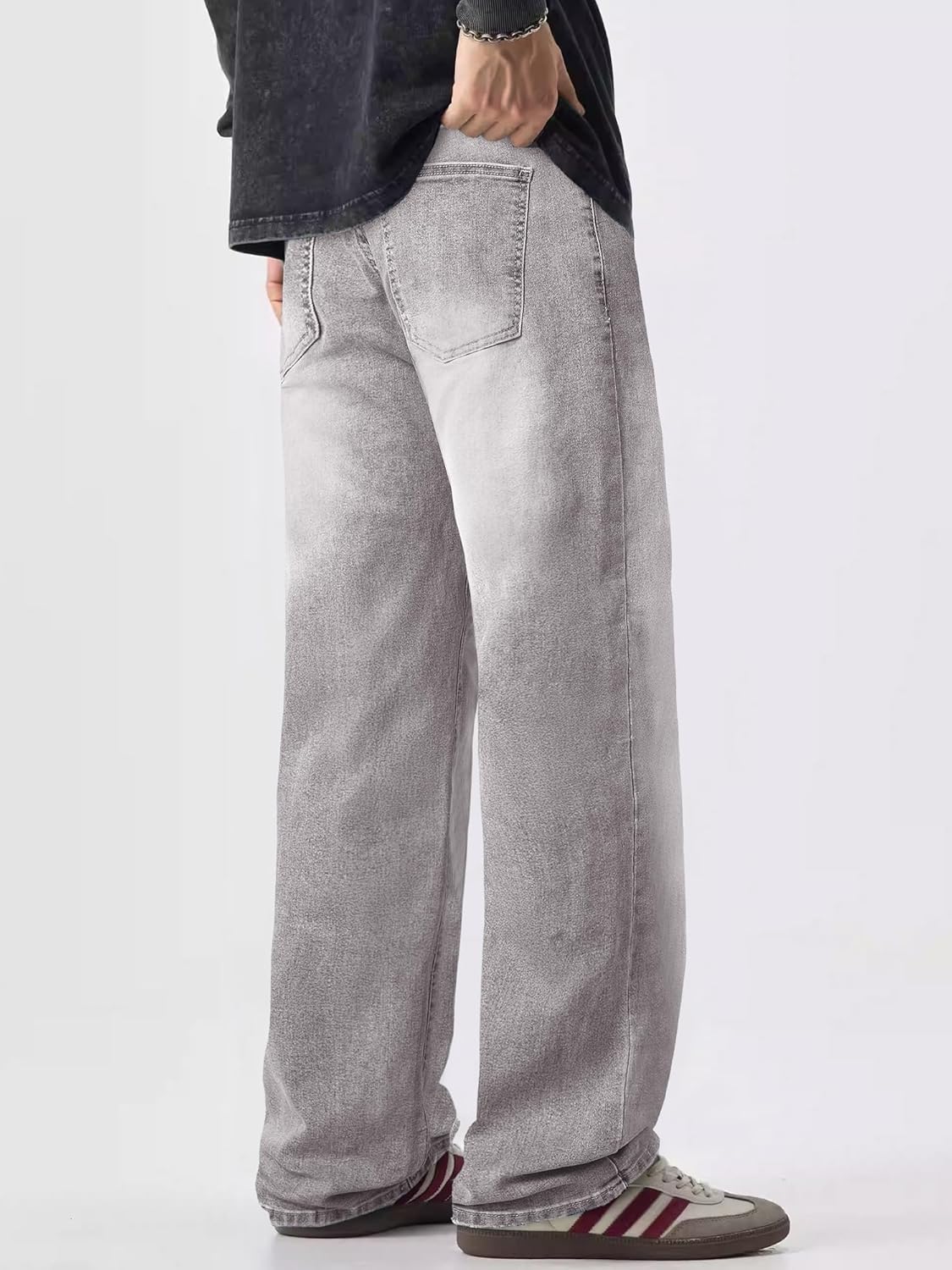 Detalle de JMIERR Jeans Herren Baggy – Stretch-Vintage Jeanshose, Loose Fit