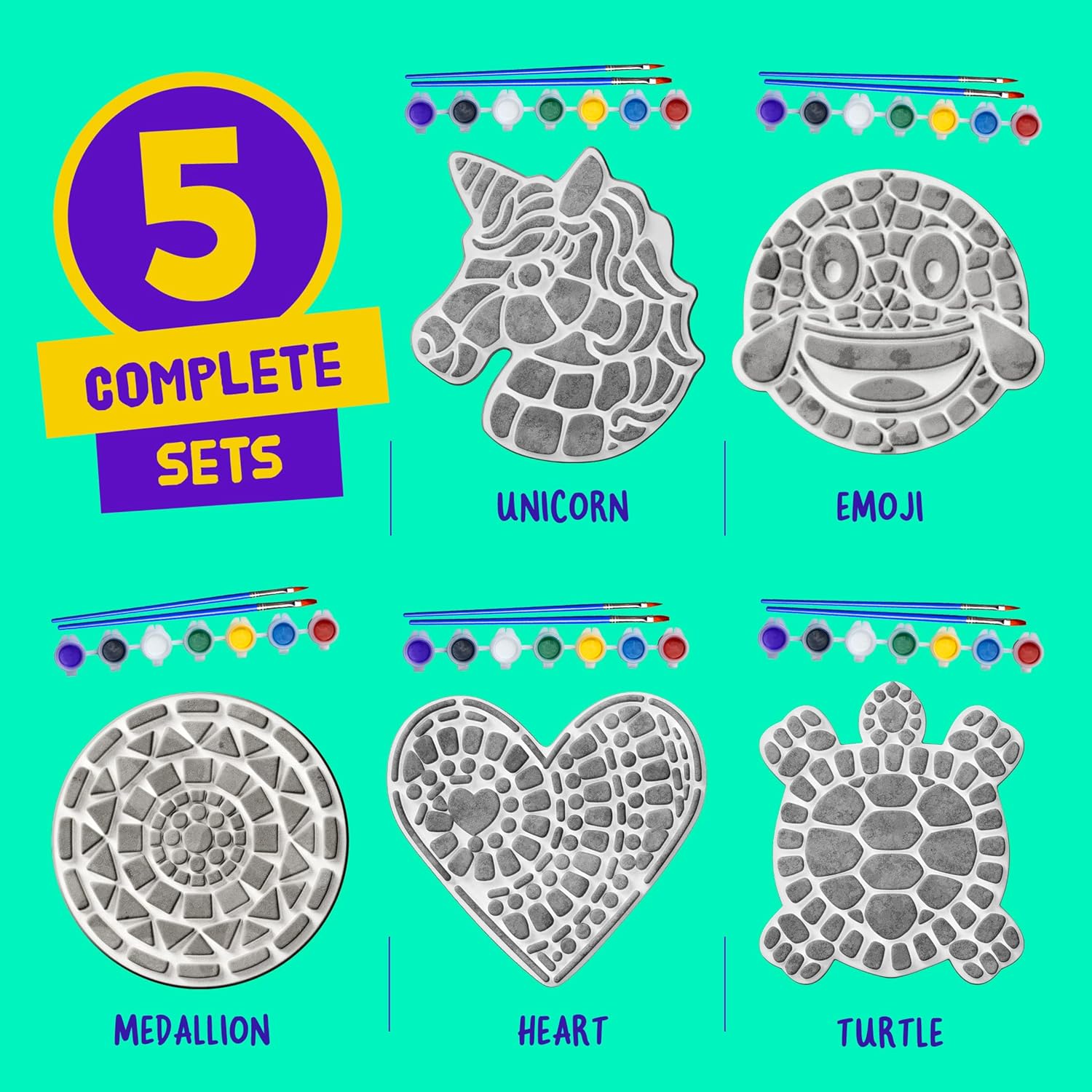 Thumbnail 3 de Dan&Darci Stepping Stones Painting Kit for Kids
