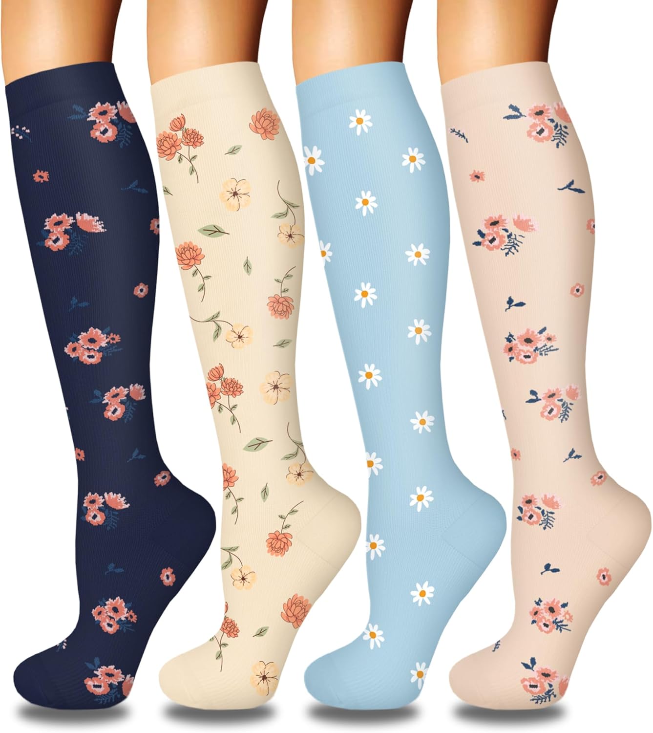 Thumbnail 6 de Iseasoo 4 Pairs Compression Socks for Women — circulation-support for nurses, running, travel
