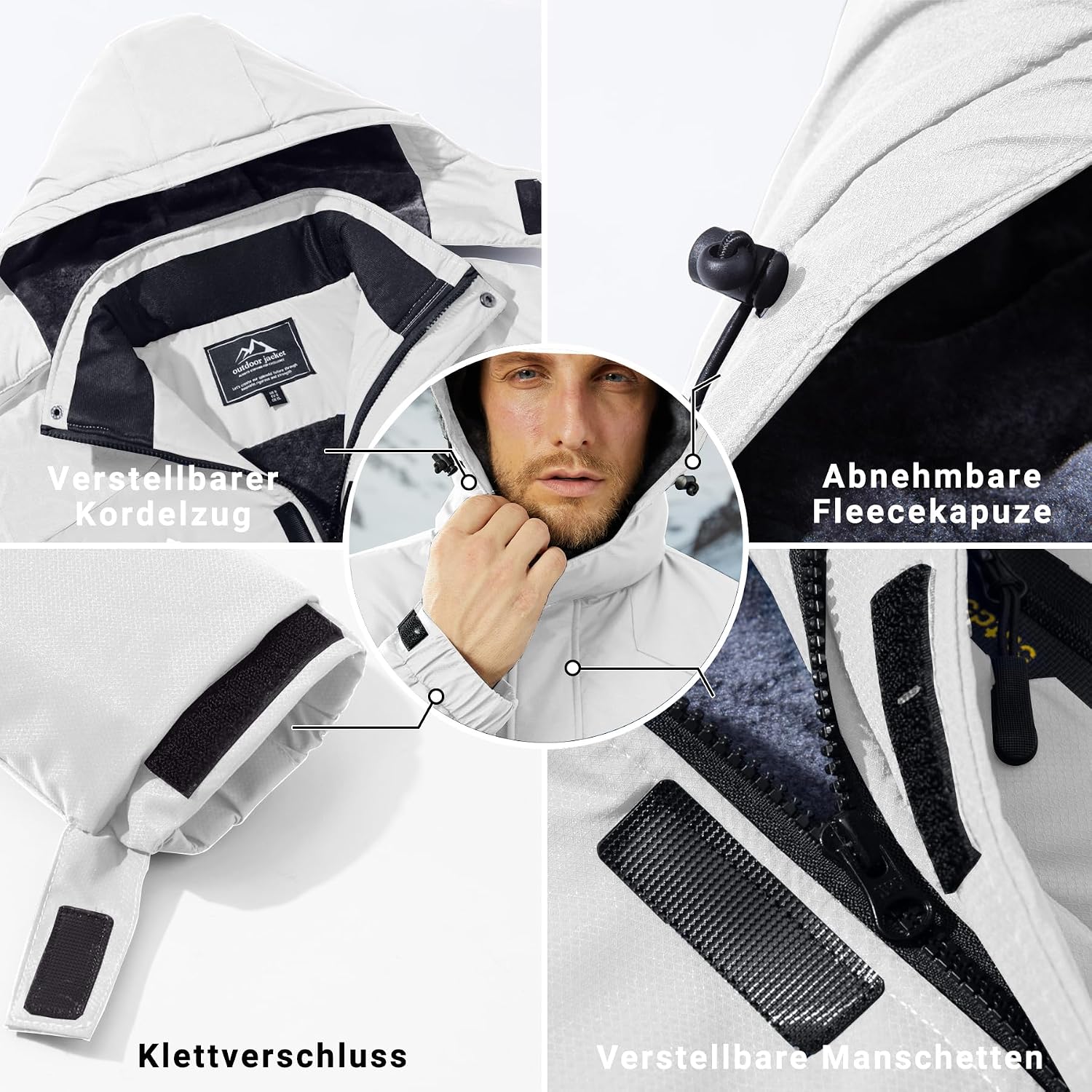 Detalle 2 de KEFITEVD Chaqueta impermeable hombre