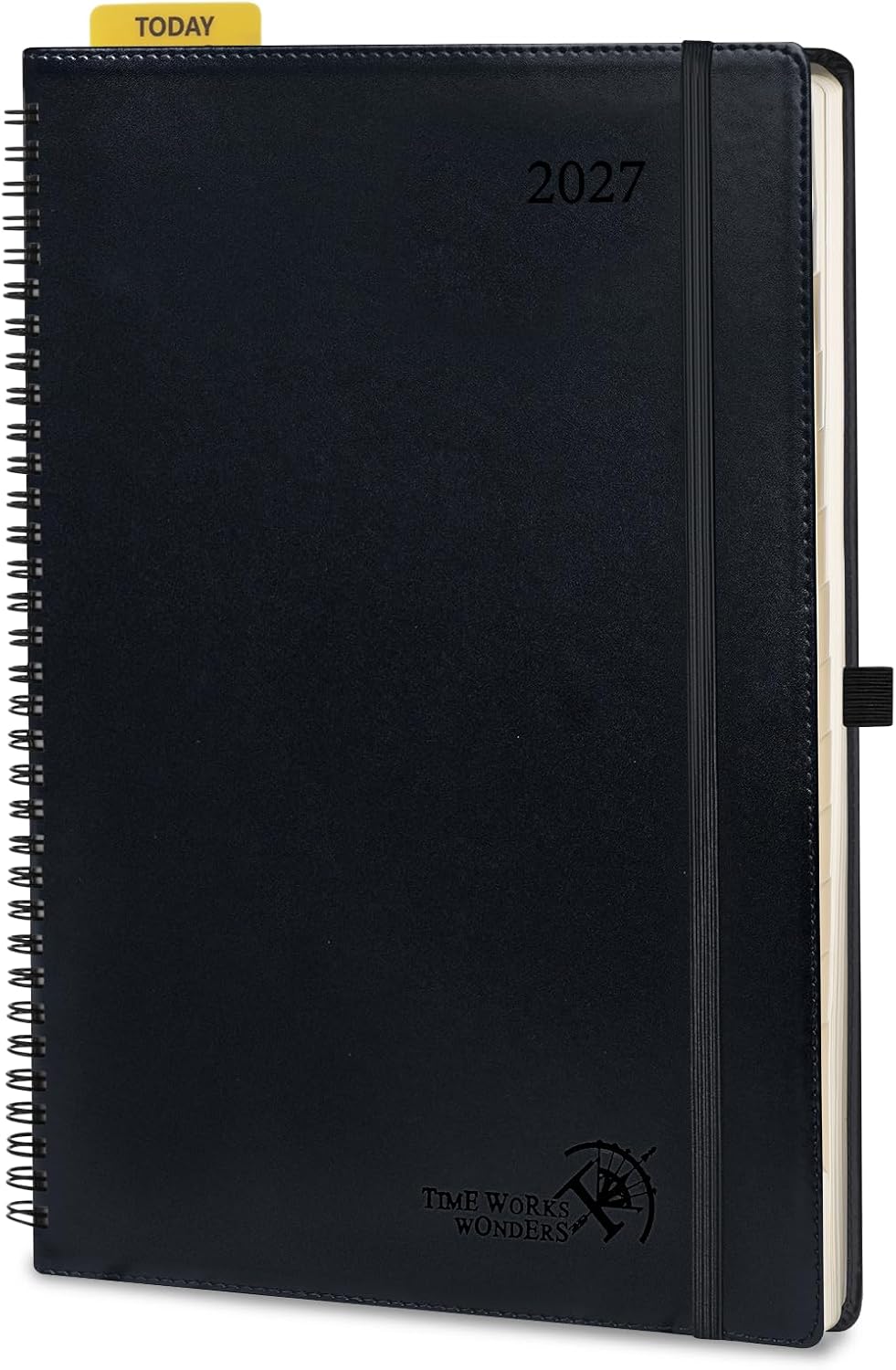 Detalle de POPRUN 2027 Weekly Planner, 8.25 x 11.75-Inch, Hourly Layout, Monthly Tabs