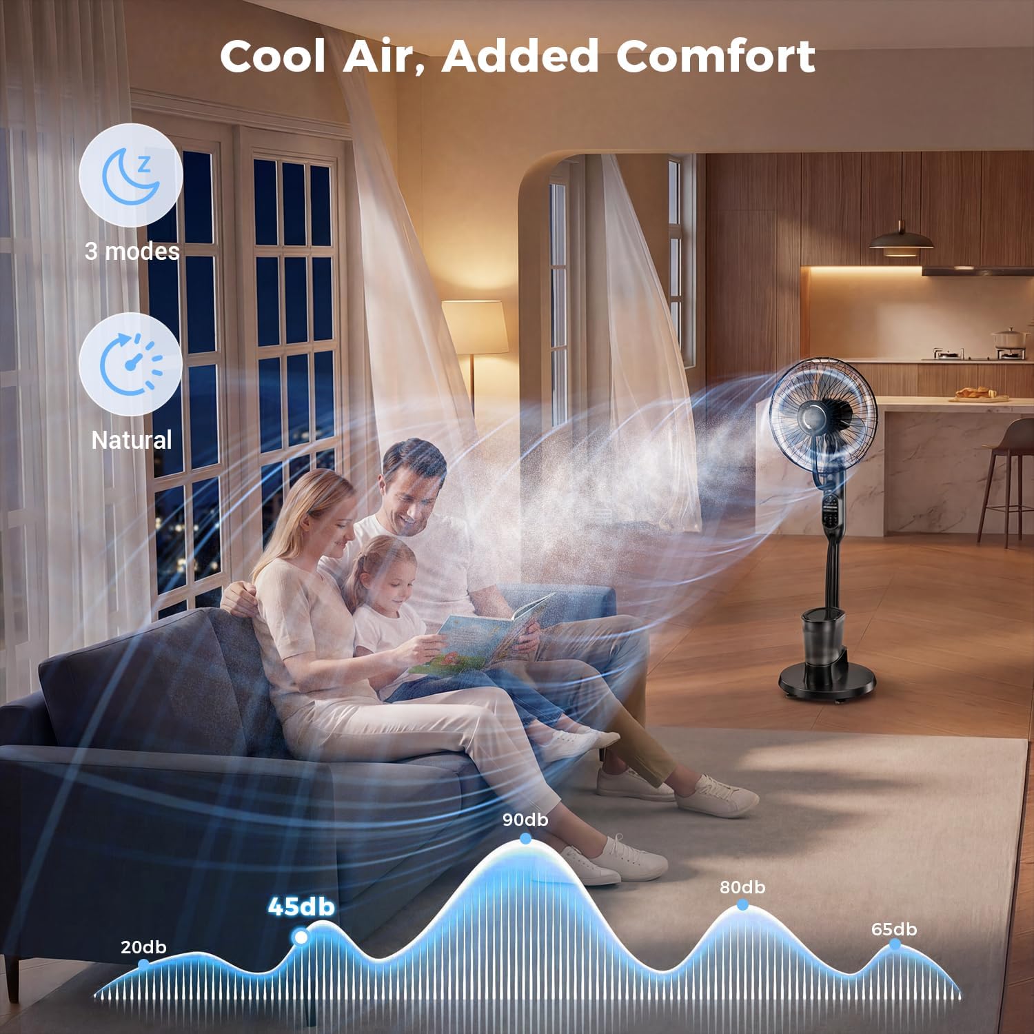 Detalle de NebulaFlow Pedestal Fan with Mist Spray