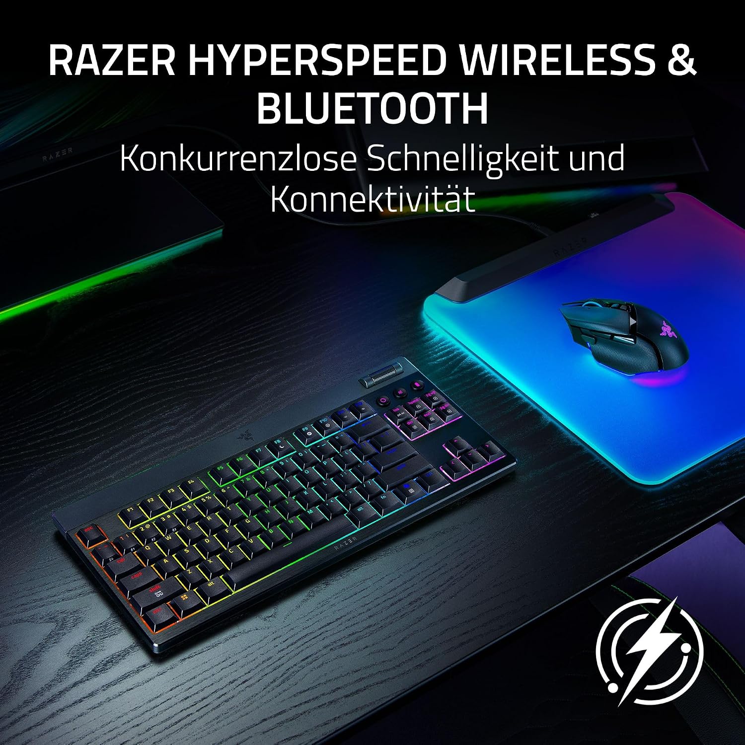 Detalle de Razer BlackWidow V4 Tenkeyless HyperSpeed Low Profile – kabellose mechanische Tastatur mit Hot-Swap, US-Layout