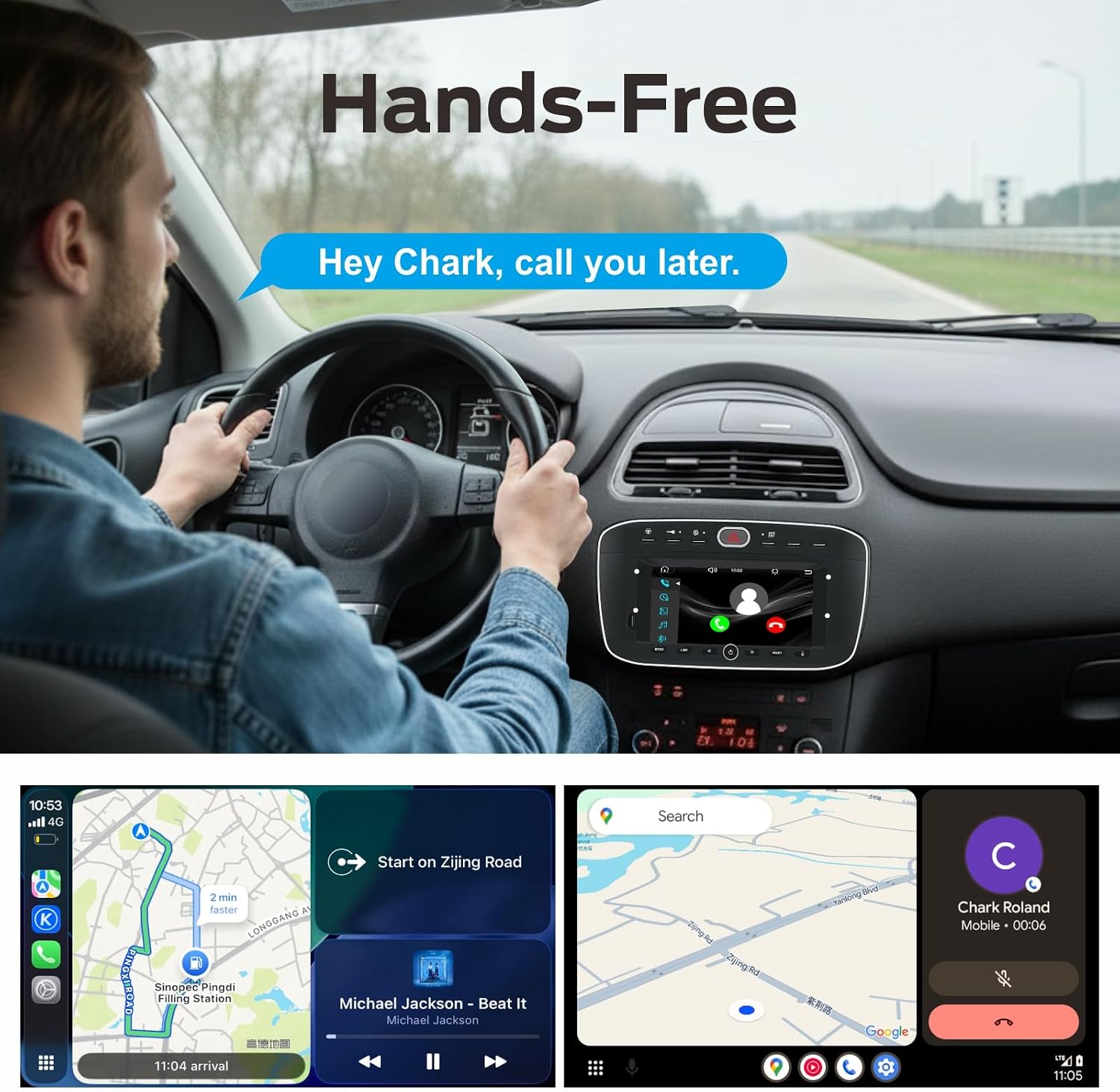Detalle 2 de Autoradio Linux LXKLSZ per Fiat Punto (2010-2016) e Fiat Linea (2012-2015) con CarPlay Wireless e Android Auto