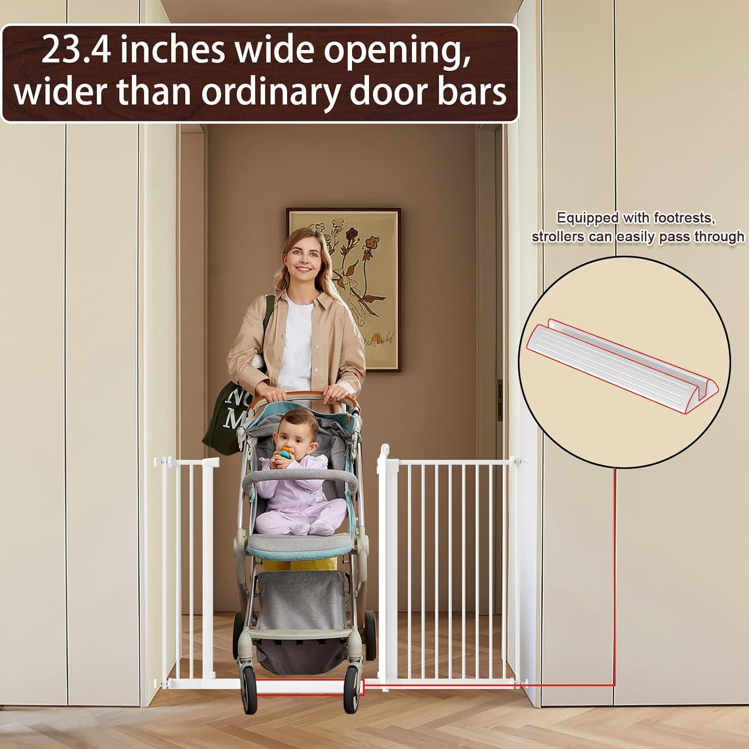 Detalle de DEARBB Baby Gate, 30.11–77.36-Inch Width