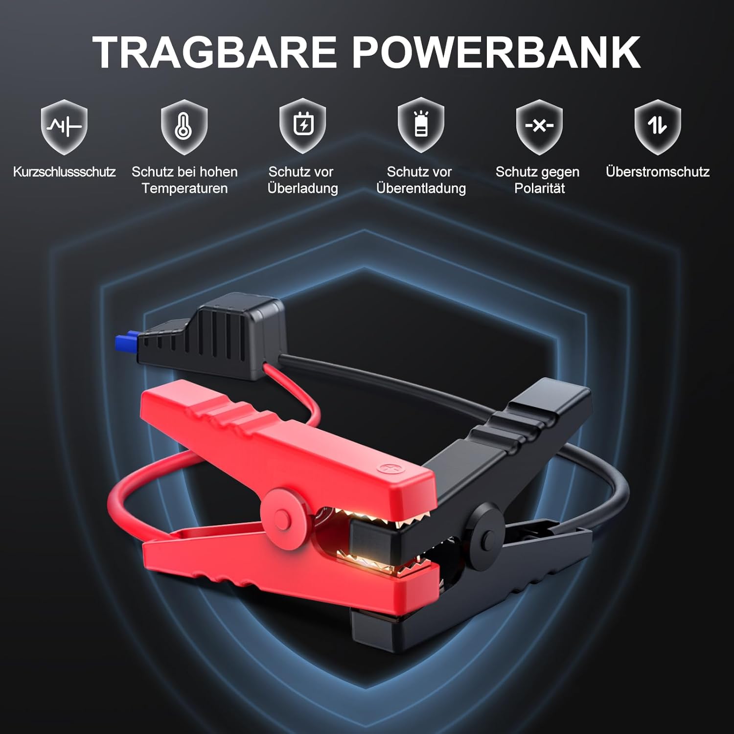 Thumbnail 4 de FLYLINKTECH Starthilfe Powerbank für Pkw 4000A, 12V Tragbare Auto Starthilfe（Bis zu 9L Benzin/8.5L Diesel, IP67 Wasserdicht Starter Powerbank mit Starthilfekabel, LED, USB-Ausgang und USB-C-Eingang
FLYLINKTECH Starthilfe Powerbank für Pkw 4000…