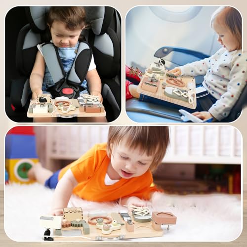 Thumbnail 6 de Joyreal Busy Board Montessori – Planche d’activités sensorielles et motricité pour Bébé et Enfant