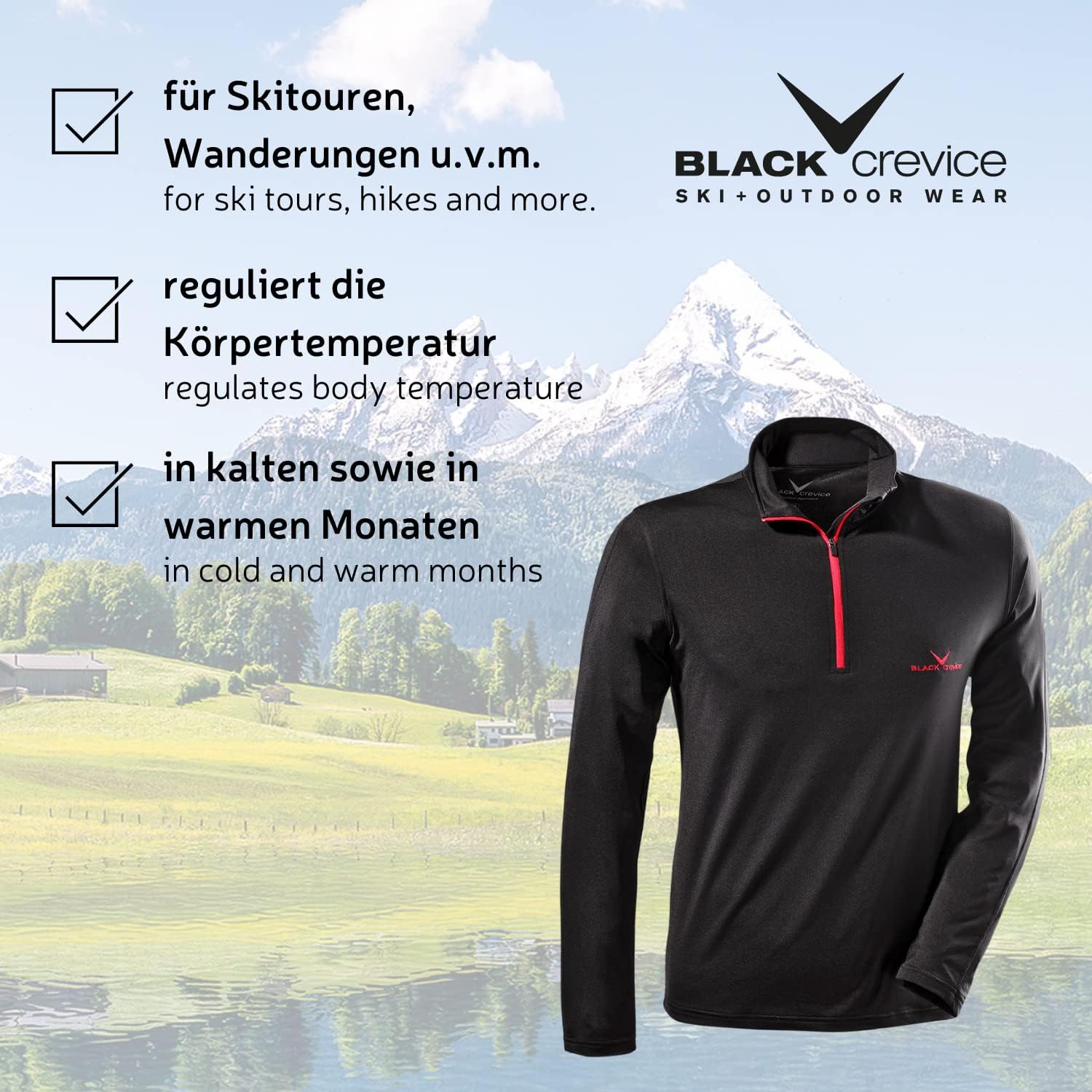 Detalle 2 de Black Crevice – Maglietta da Uomo: comfort, traspirabilità e versatilità per outdoor
