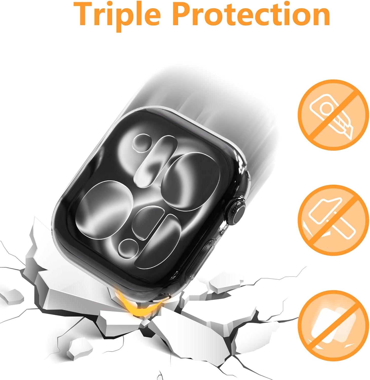 Thumbnail 3 de Hianjoo 2-Pack TPU screen protectors for Apple Watch Series 11/10 (42mm) with clear/rose pink bumper case