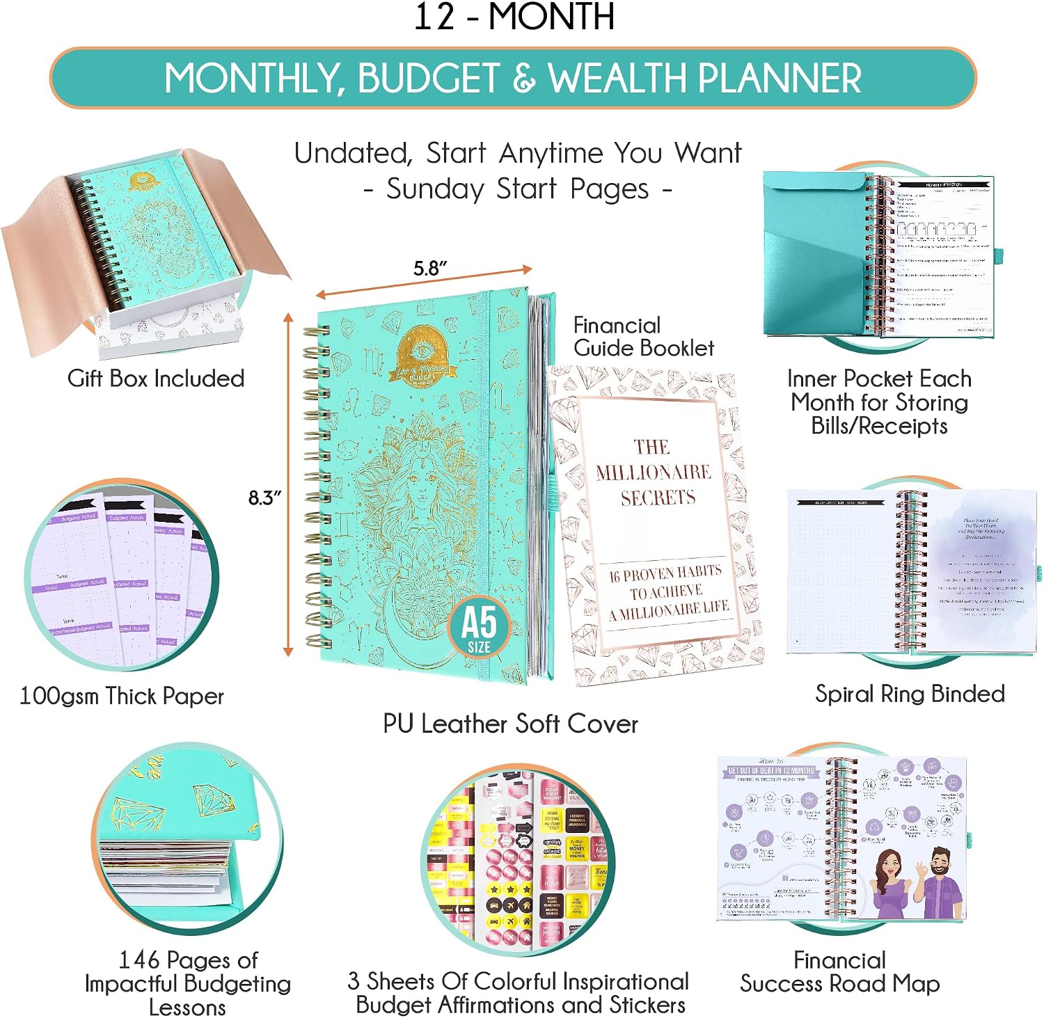 Thumbnail 1 de Budget Planner and Monthly Bill Organizer + Cash Envelope Budget System