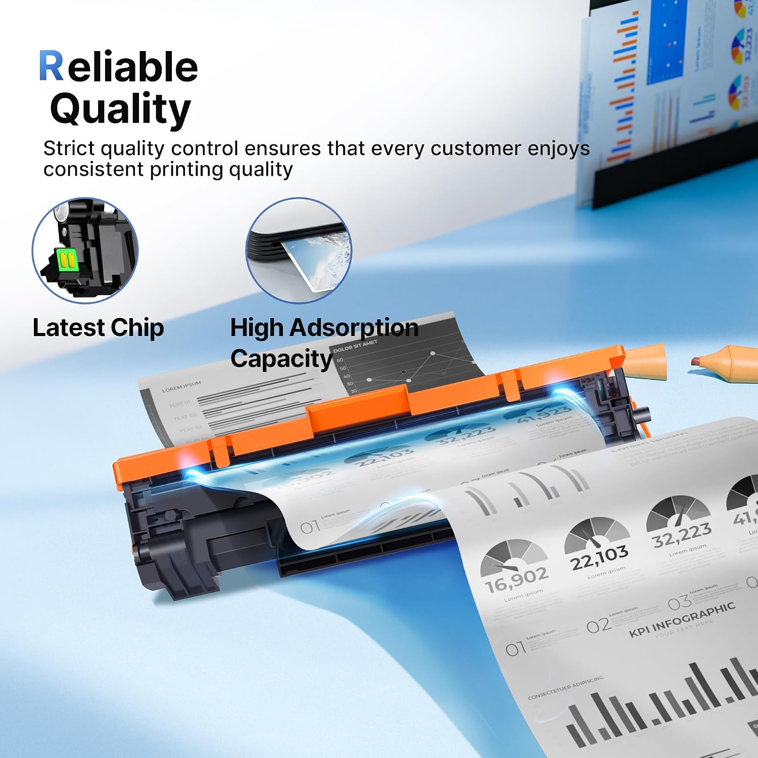 Detalle de NOGIVY 44A CF244A compatible black toner cartridge (2-pack) with chip for HP LaserJet Pro & MFP