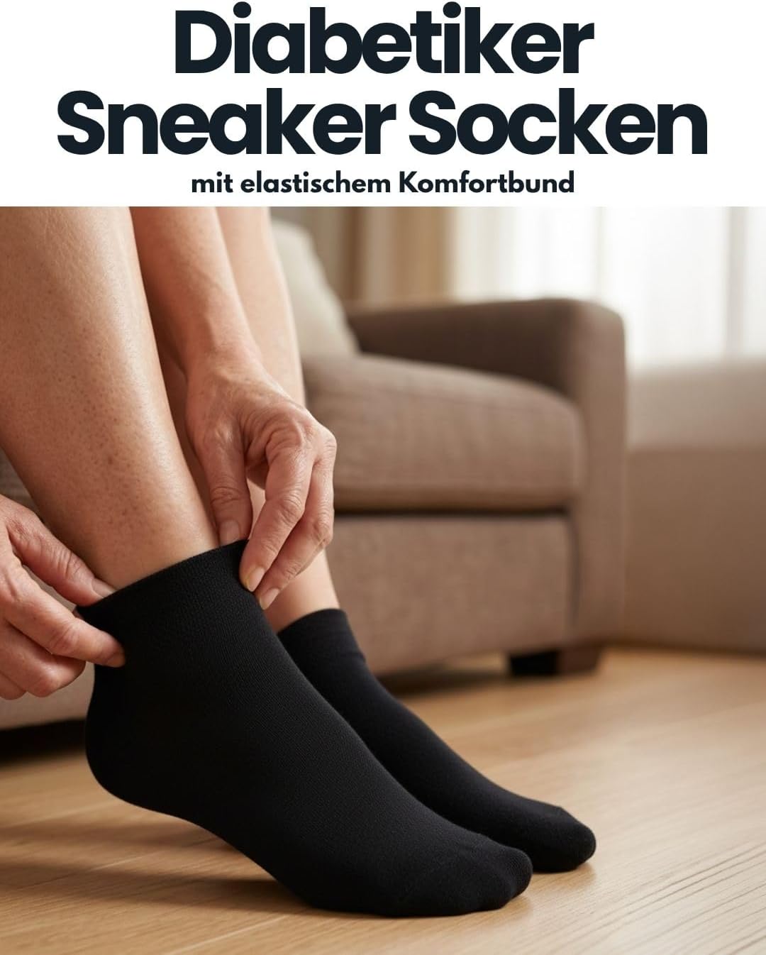 Detalle de sockenkauf24: 10 Paar Diabetiker Sneaker Socken – ohne Gummibund, nahtfrei, komfortabel