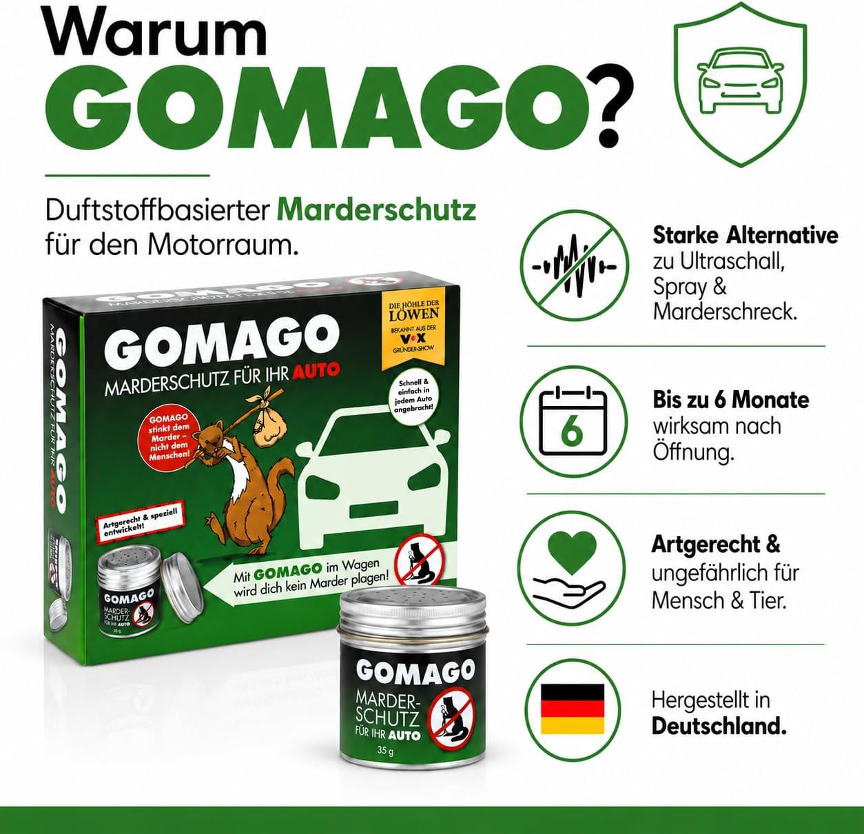 Detalle de GOMAGO Marderschutz 2er Set 2 x 35g đ