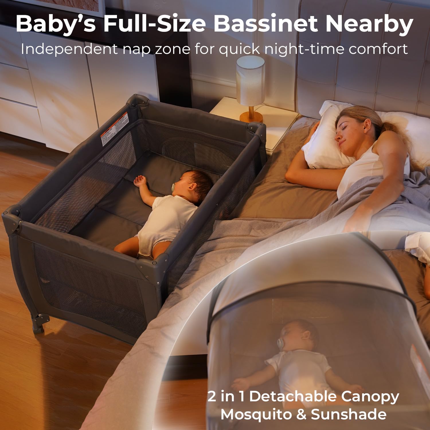 Detalle de Pamo Babe portable playard with bassinet