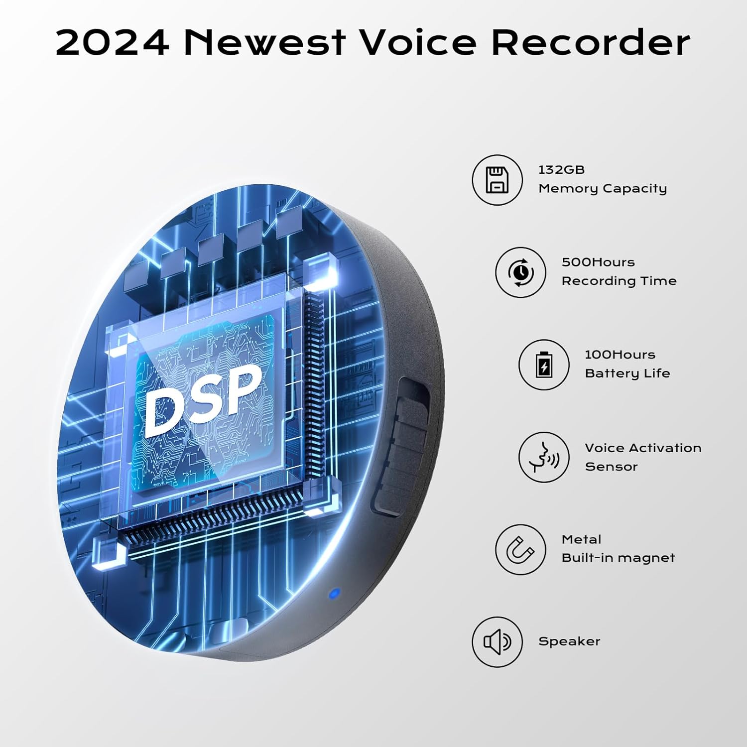 Thumbnail 1 de Elasound 132G Voice Recorder 100H battery life