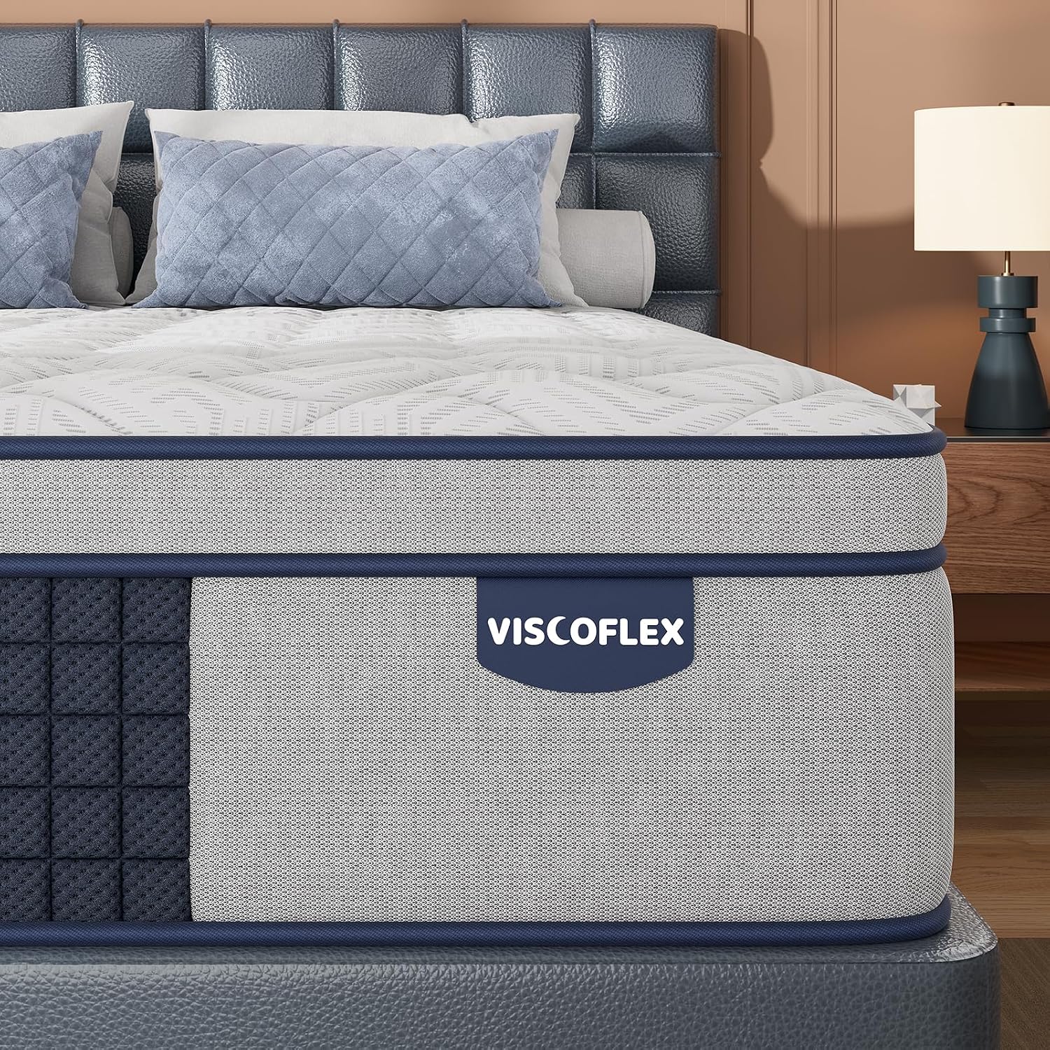 Detalle de VISCOFLEX P2503220 Queen Hybrid Mattress, 12-Inch Extra-Firm