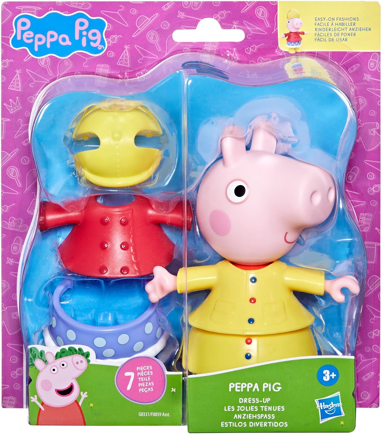 Detalle de Peppa Pig Anziehspaß Figur – 15 cm, mit 6 Accessoires