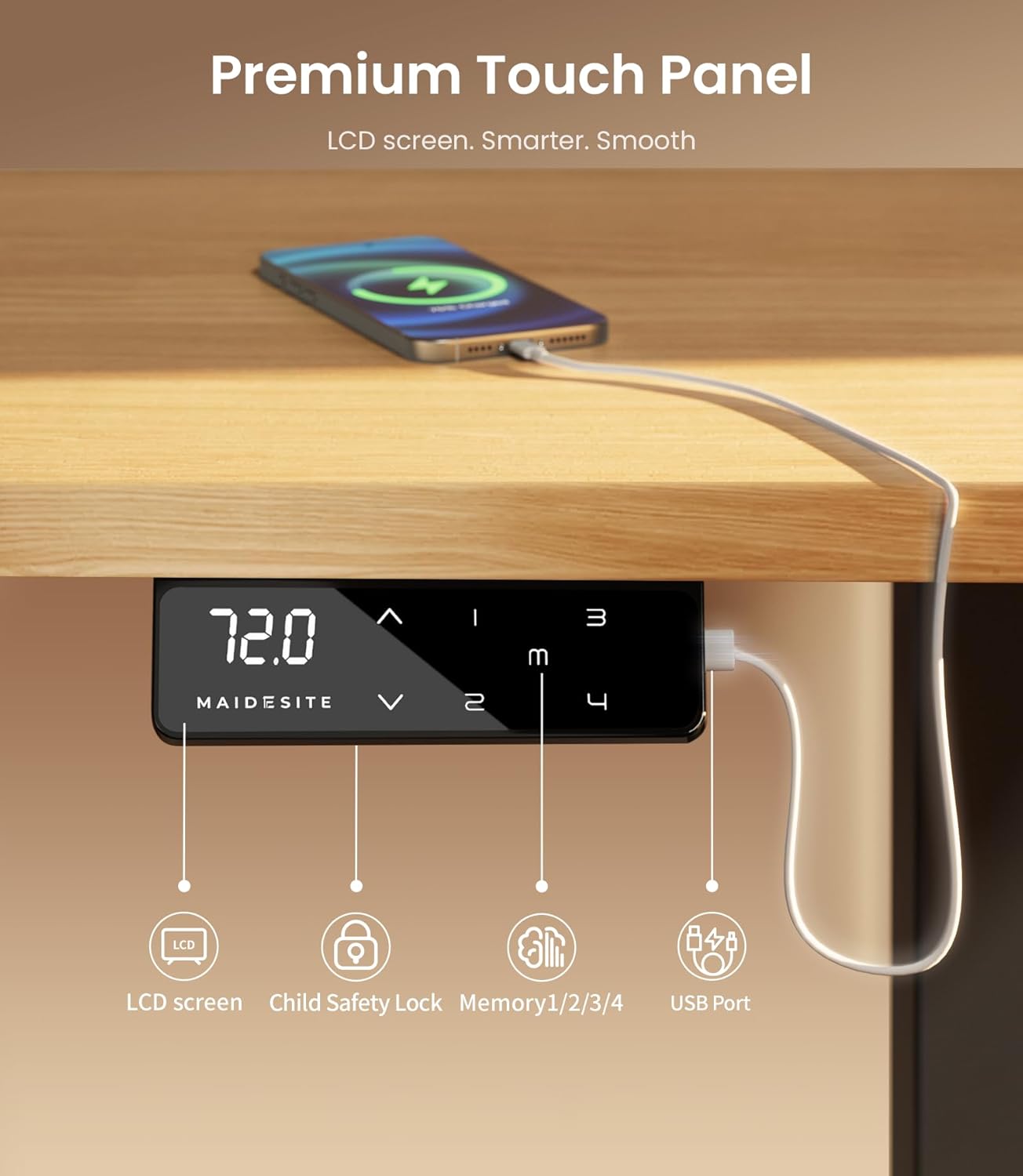 Thumbnail 4 de MAIDeSITe Height Adjustable Desk Frame 72–120 cm