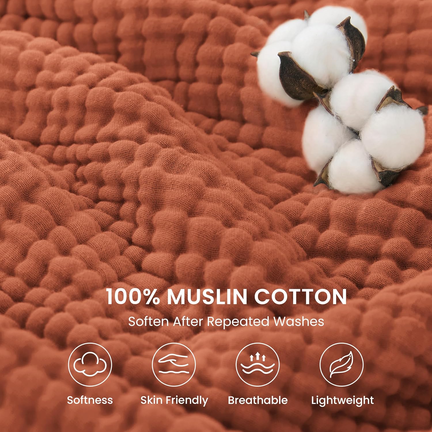 Thumbnail 1 de Love's Cabin 6-Layer Cotton Muslin Blanket 60x80"