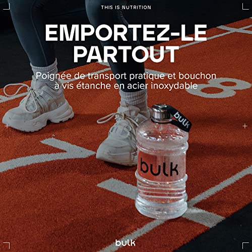 Detalle 2 de Bulk Gourde D'eau 2,2 L – Gourde de sport en clair, sans BPA, bouchon inox