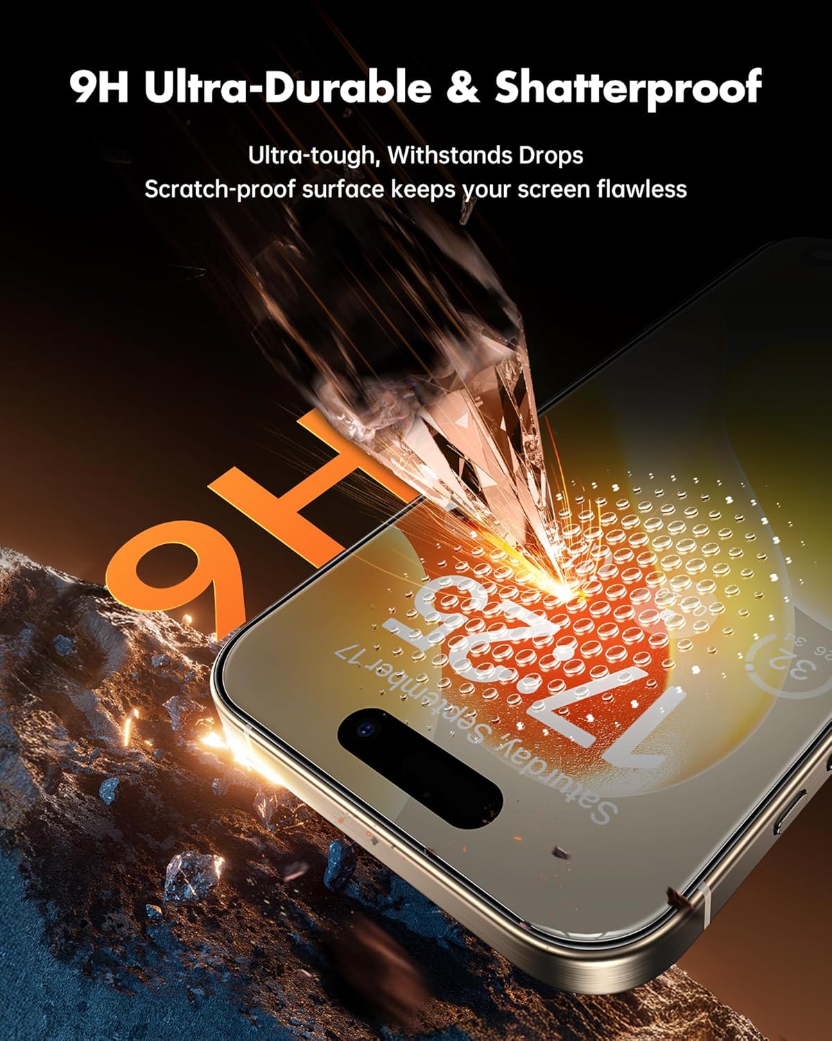 Thumbnail 3 de UNBREAKcable Privacy Screen Protector for iPhone 15 Pro Max (2-pack) with 9H tempered glass and anti-spy 28° view