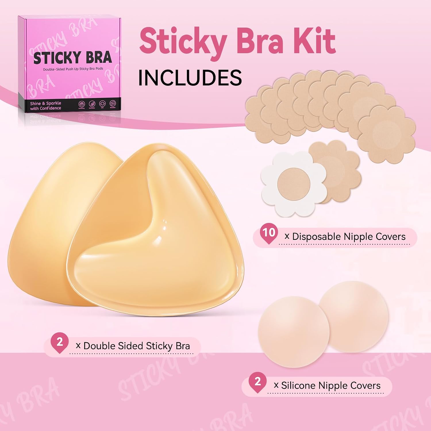 Thumbnail 4 de BeautiKip Sticky Bra Inserts, Medium Beige