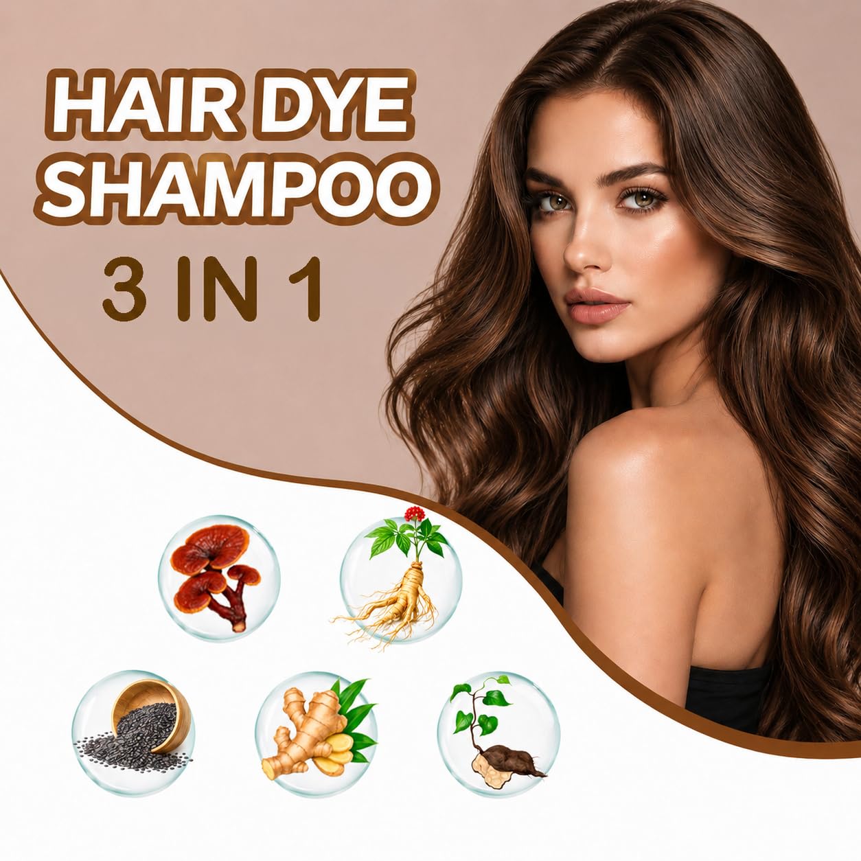Detalle 2 de Haarfärbeshampoo Braun 3-in-1 Shine Braun 500 ml