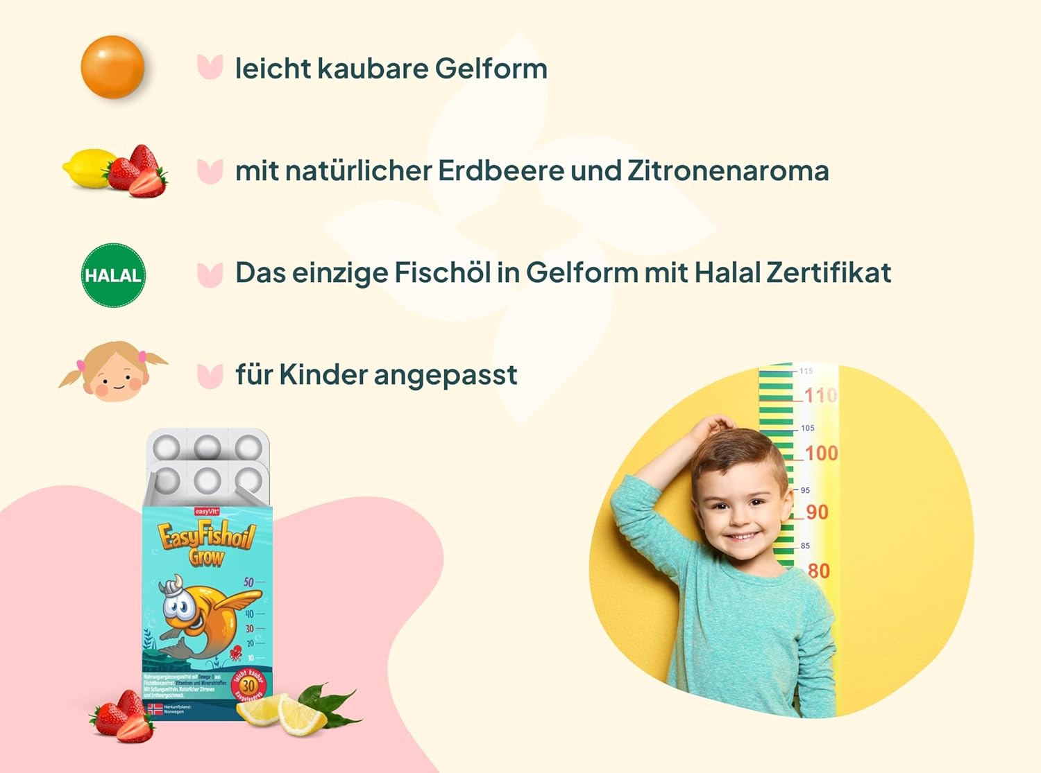 Thumbnail 2 de EasyFishoil Grow Omega-3 Kinder (1 Monat, 30 Kaugeleedrops) mit Vitaminen & Mineralstoffen