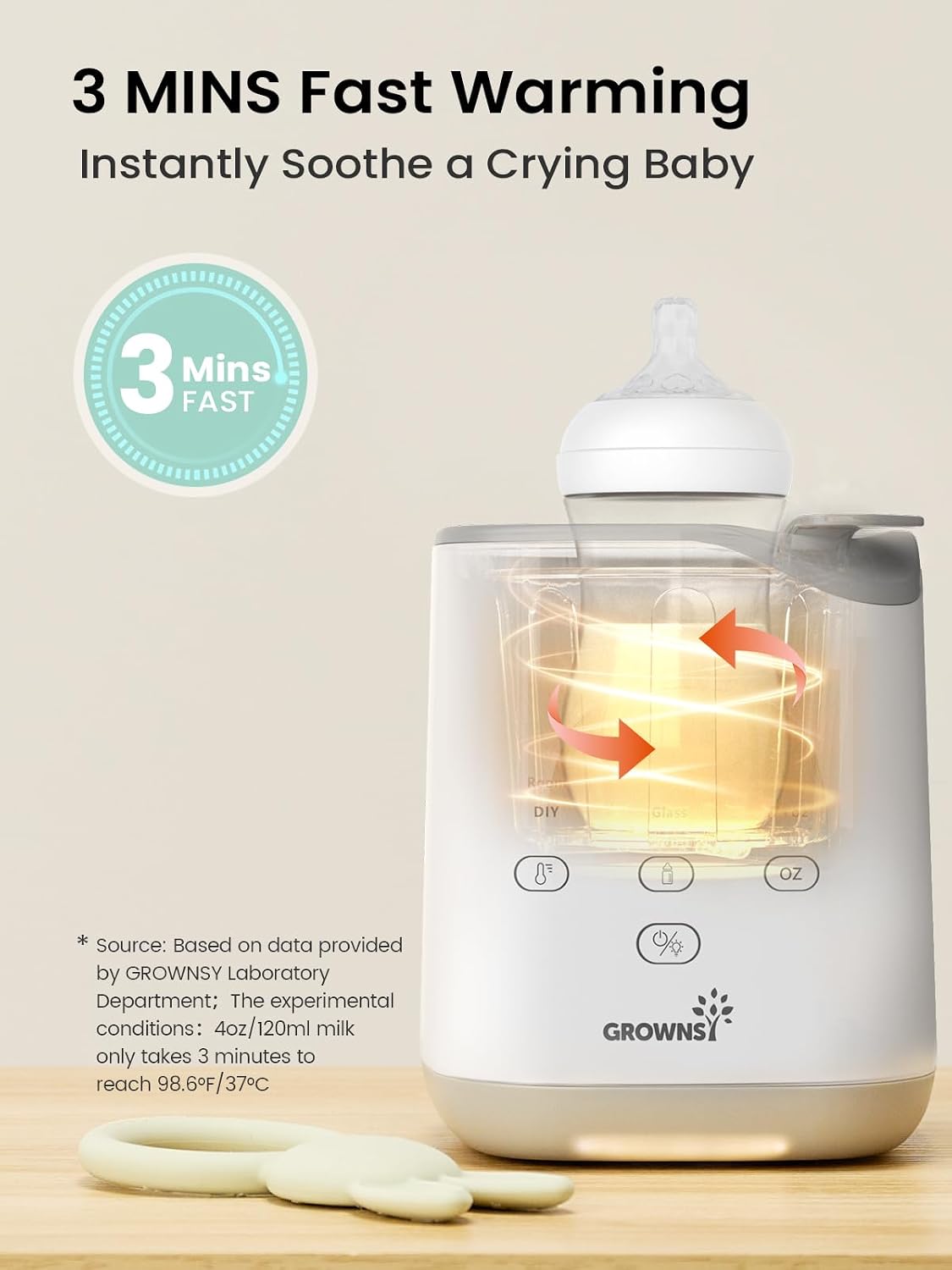 Detalle de GROWNSY NightEase Pro N9T-bottle warmer, 10-in-1 with night light