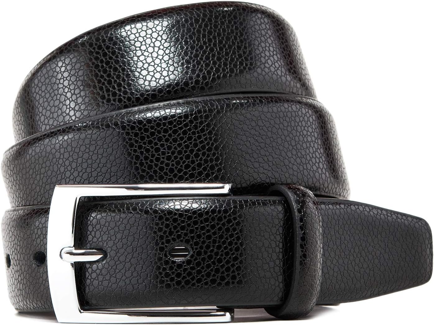 Thumbnail 1 de Vincenzo Boretti ceinture homme en cuir de vachette brillant à boucle à ardillon argent