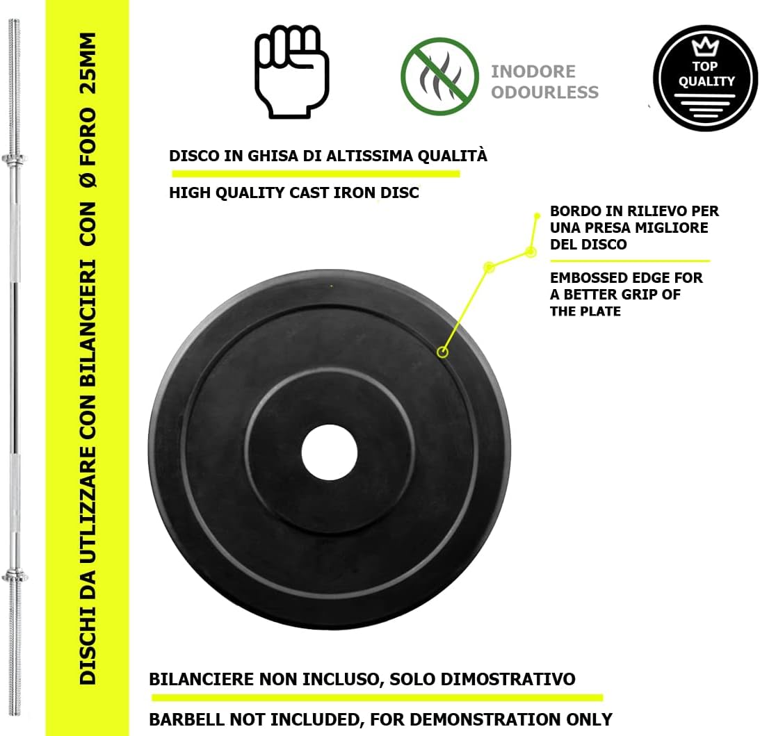 Detalle 1 de G5 HT SPORT gumowane talerze żeliwne 2 × 10 kg, otwór 25 mm