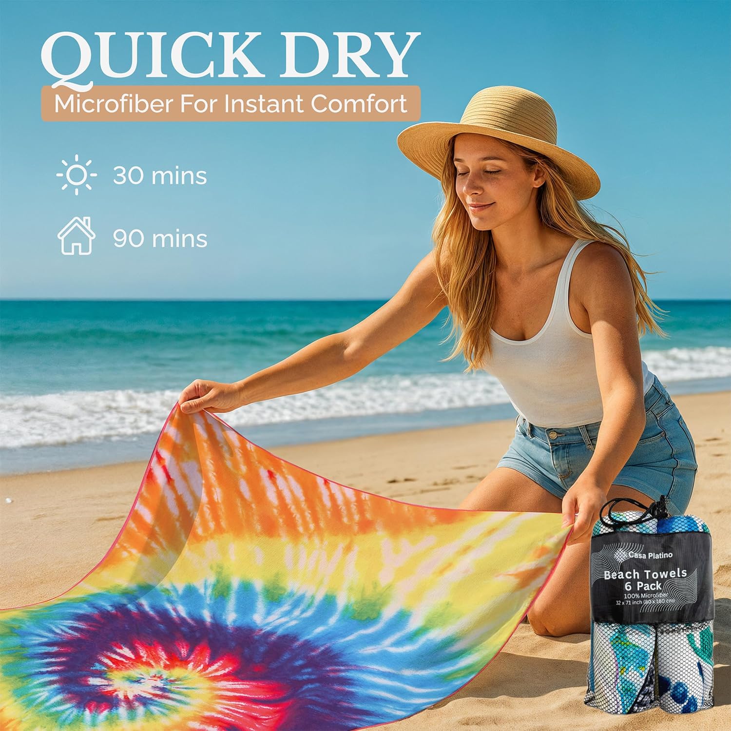 Thumbnail 4 de Casa Platino Lucky Bay 71x32 beach towel pack