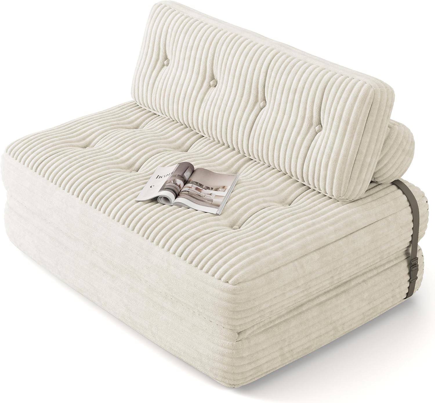 Detalle de Xbro AR33 slaapbank, inklapbaar, beige, 180 x 130 x 20 cm