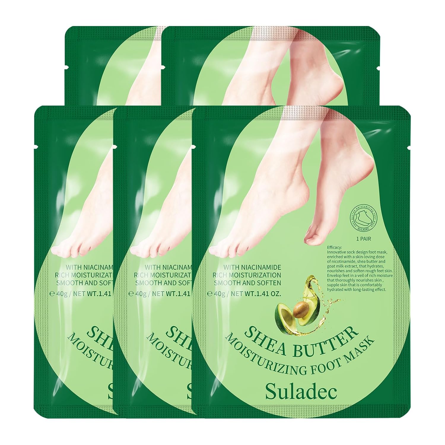 Detalle de SULADEC Moisturizing Foot Mask 5 Pairs