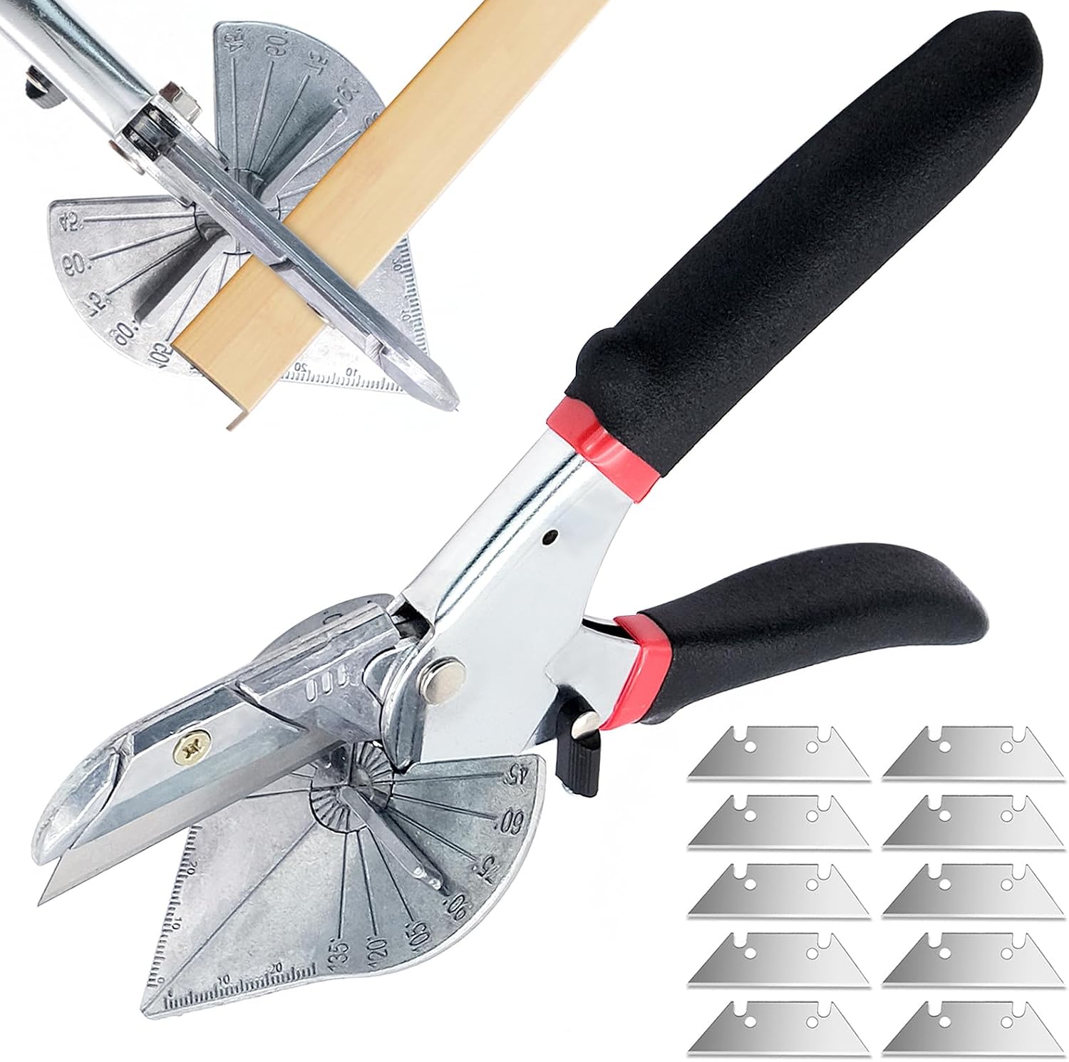 Detalle de Mritrit YH063 Mitre Shears with 10 Replacement Blades, 45°–135° Cuts