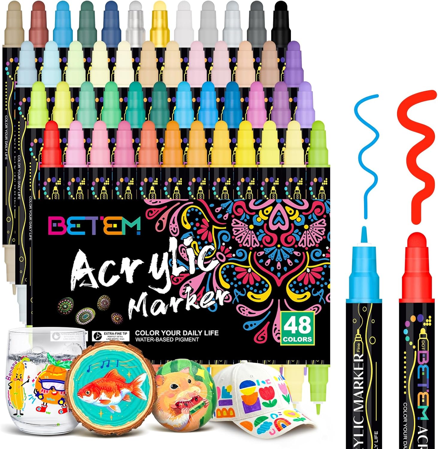 Thumbnail 6 de Betem 36 Colors acrylic paint pens for crafts 🎨