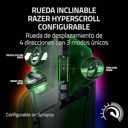 Detalle 2 de Razer Basilisk V3 Pro Phantom Green — ratón gaming 35K dpi 🖱