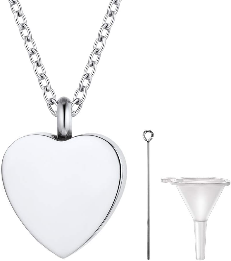 Detalle de PROSTEEL collana con ciondolo portaceneri a forma di cuore in acciaio inossidabile 316L