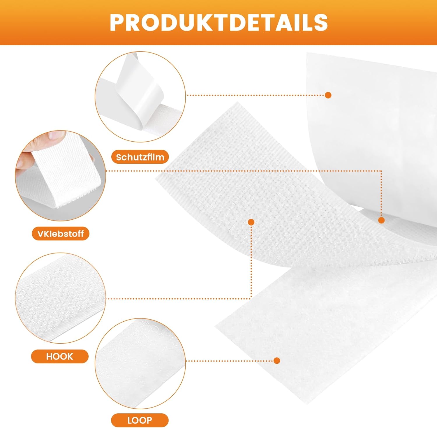 Thumbnail 1 de UPXDUMI Hook and Loop Tape 50mm x 5m: Strong, Reusable Double-Sided Adhesive Strips for Everyday Fixes