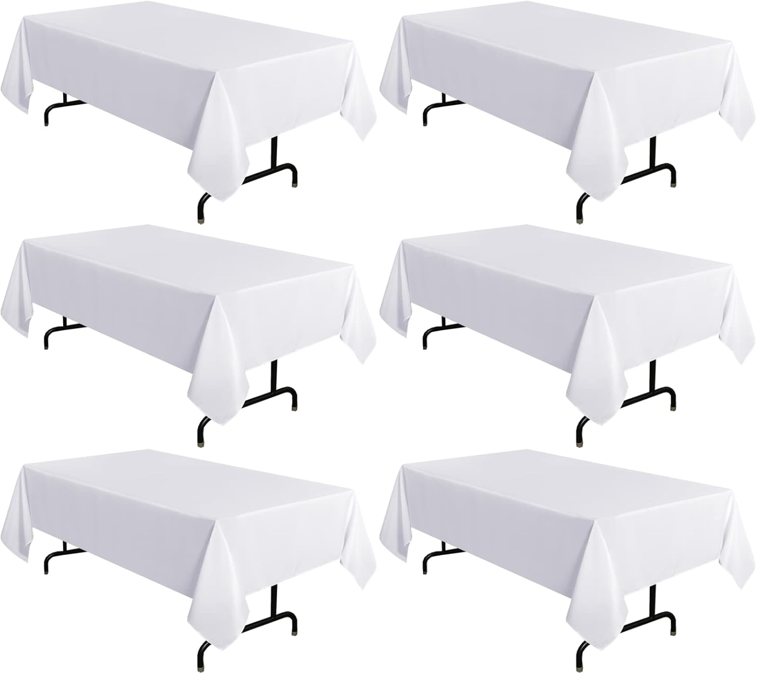 Detalle de Sancua 60x102 Inch White Tablecloth for 6 Feet Tables 📏