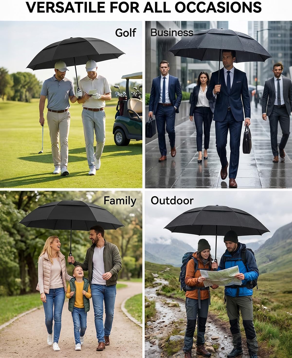Thumbnail 6 de Lorrrtta Golf Umbrella Windproof and Rainproof 54-Inch with Automatic Open
