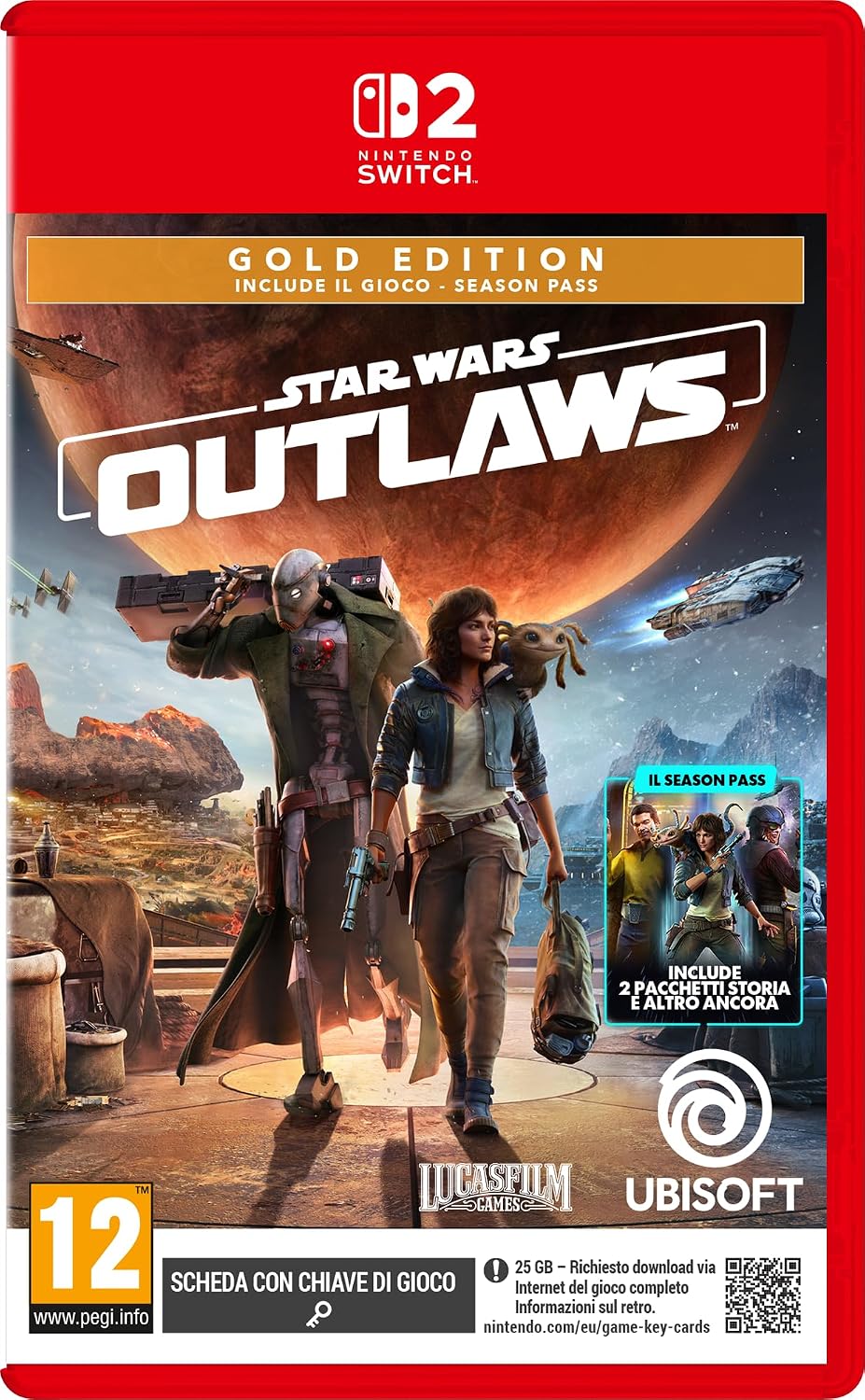 Detalle de Star Wars Outlaws Gold Edition (Switch 2) – base di gioco + Season Pass inclusivo