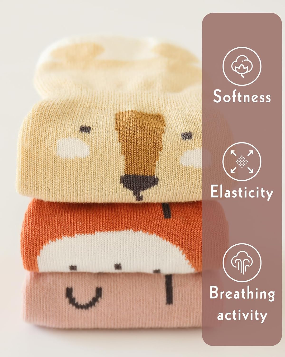 Thumbnail 5 de Kyopp Baby-Kindersocken im 5/10er Set mit ABS-Noppen – rutschfeste Crew Socken mit Tiermotiven